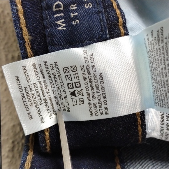 Lucky Brand Los Angeles Sweet Blue Dark Wash Mid Rise Straight Leg Ankle Jean - Picture 9 of 15